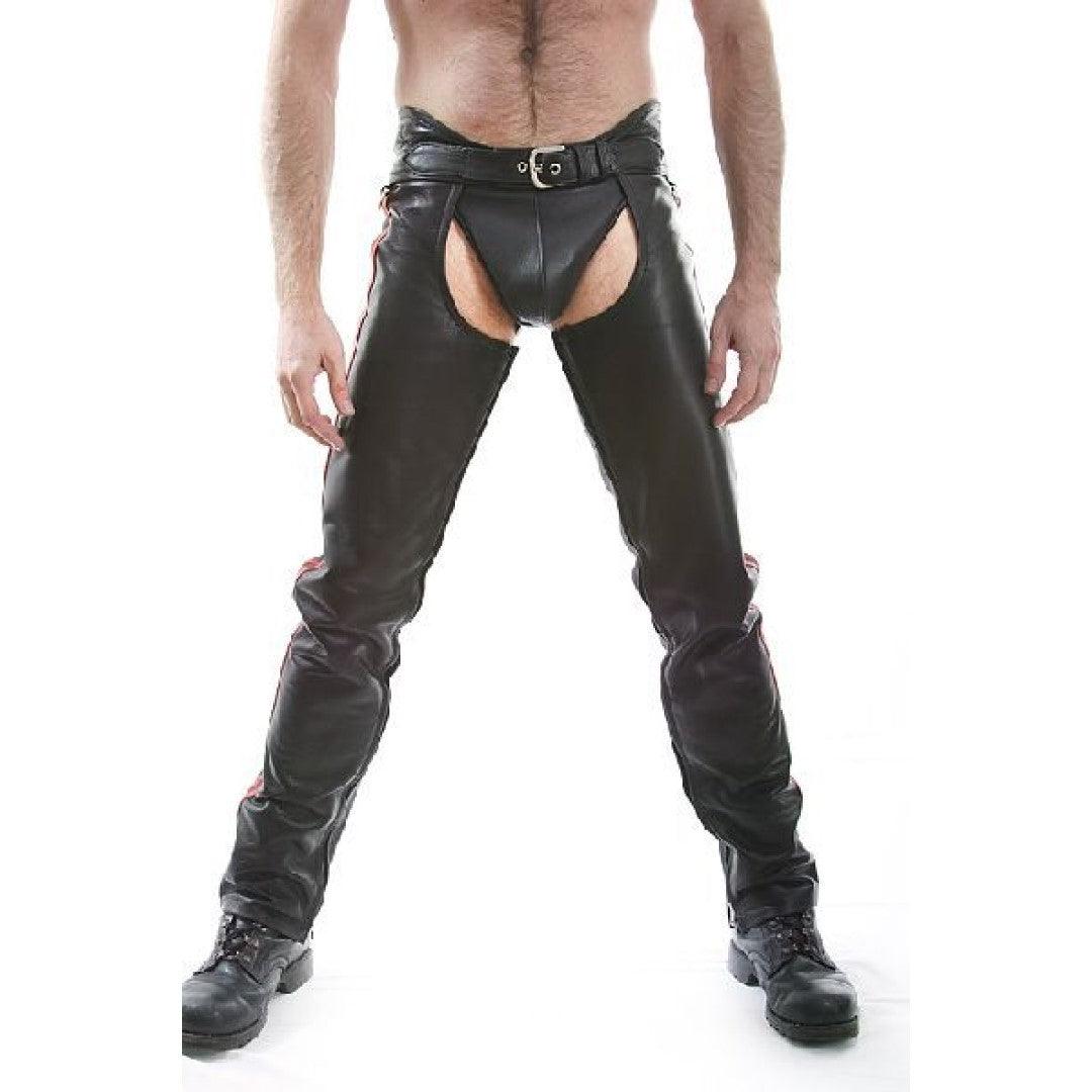 Leather Chaps With Yellow Straps - The Urban Tannery